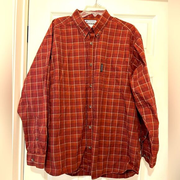 Columbia mens Button Down Long Sleeve Plaid Shirt Size XL - Picture 1 of 7